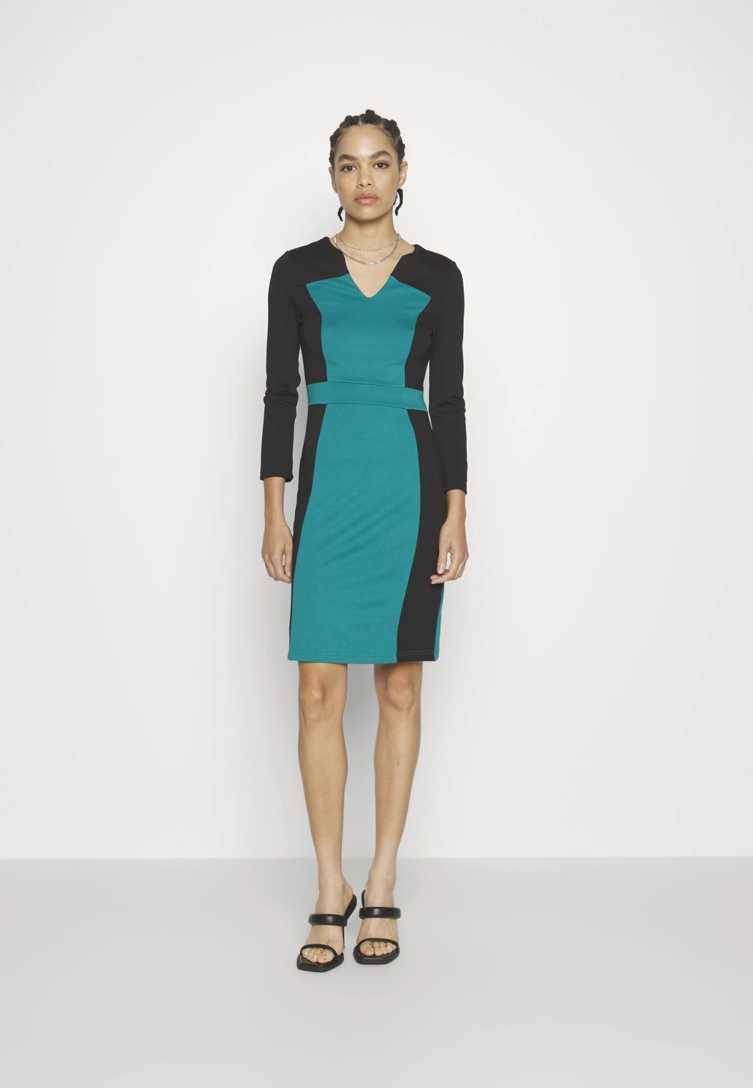 Anna Field Vestito Di Maglina - Black/Dark Green 5 Anna Field Vestito Di Maglina - Black/Dark Green - immagine 3