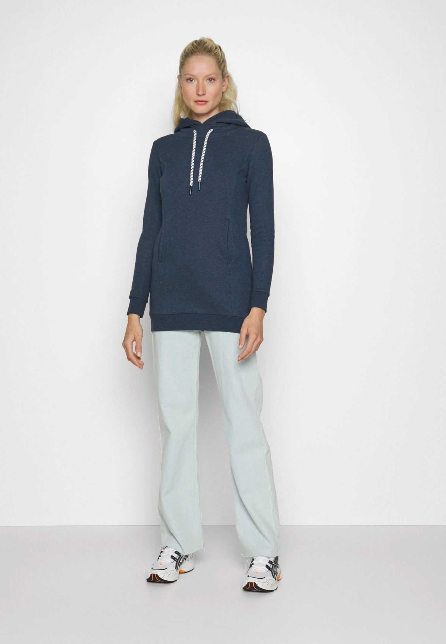 Felpa Con CappuccioMottled Dark Blue Donna Felpe ANH21J004-K12 4 Felpa Con CappuccioMottled Dark Blue Donna Felpe ANH21J004-K12 - immagine 2