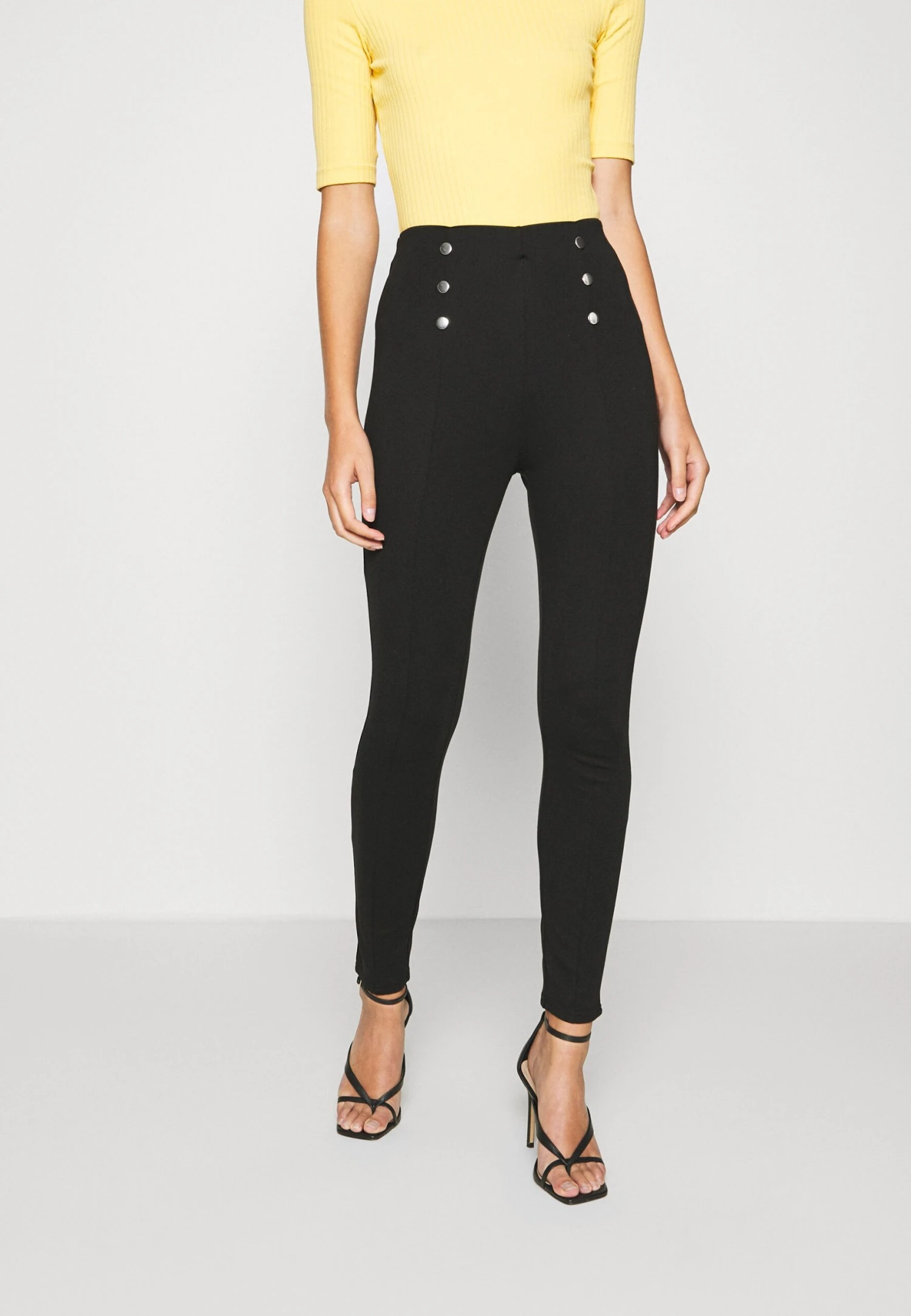 Anna Field Punto Leggings With Button DetailLeggingsBlack Donna Pantaloni AN621A04X-Q11 3 Anna Field Punto Leggings With Button DetailLeggingsBlack Donna Pantaloni AN621A04X-Q11