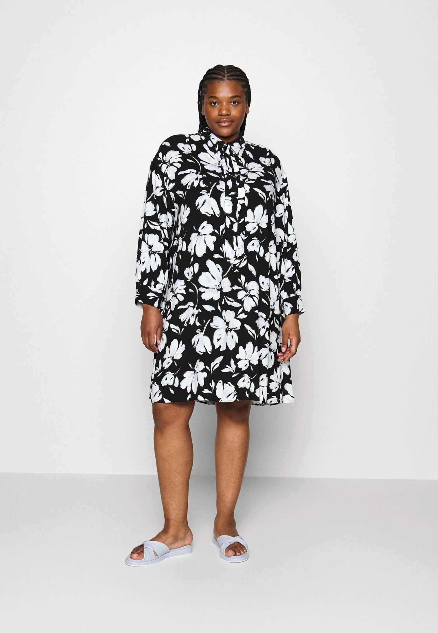 Abito A Camicia Black/White Donna Vestiti AX821C061-Q11 3 Abito A Camicia Black/White Donna Vestiti AX821C061-Q11