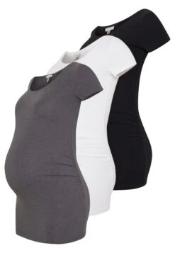 3Er PackT-Shirt BasicWhite/Black/Dark Grey Donna T-shirt E Top EX429G027-A11