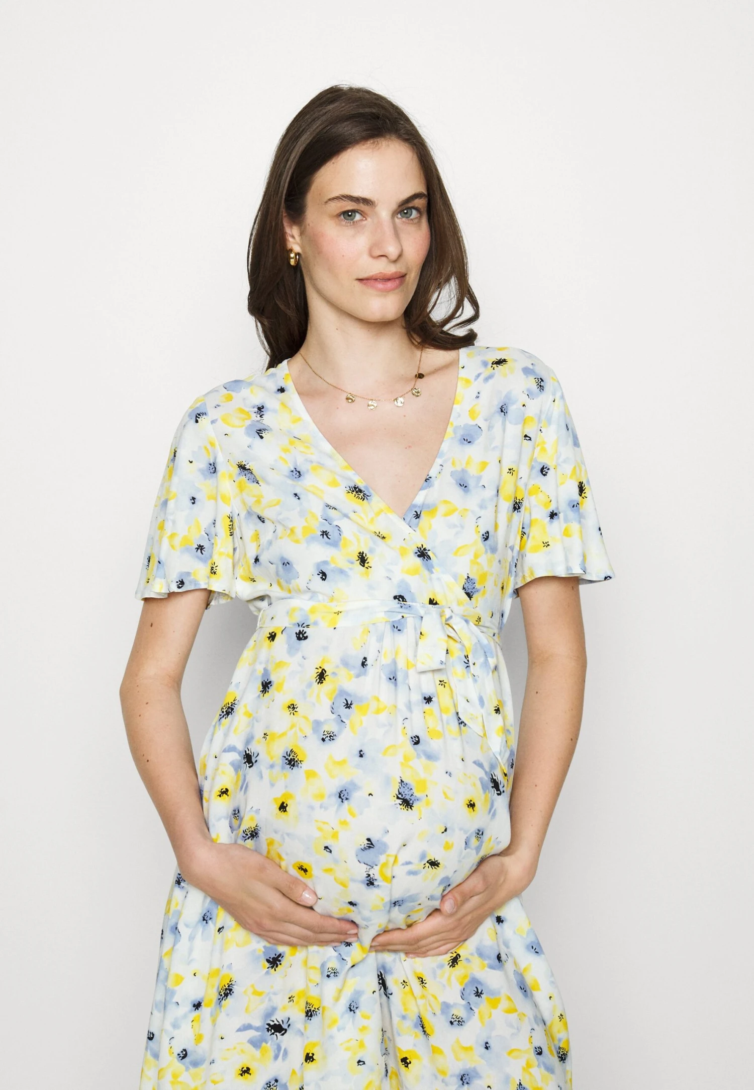 Woven Chiffon Wrap Dress Vestito Estivo White/Light Blue Donna Vestiti EX429F068-A11 6 Woven Chiffon Wrap Dress Vestito Estivo White/Light Blue Donna Vestiti EX429F068-A11 - immagine 4