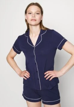 Anna Field Button Through Pj Set PigiamaBlue/White Donna Intimo Notte E Loungewear AN681P09T-K11 -Anna Field ca0de327115340e9b0cf3dcf947f73c6