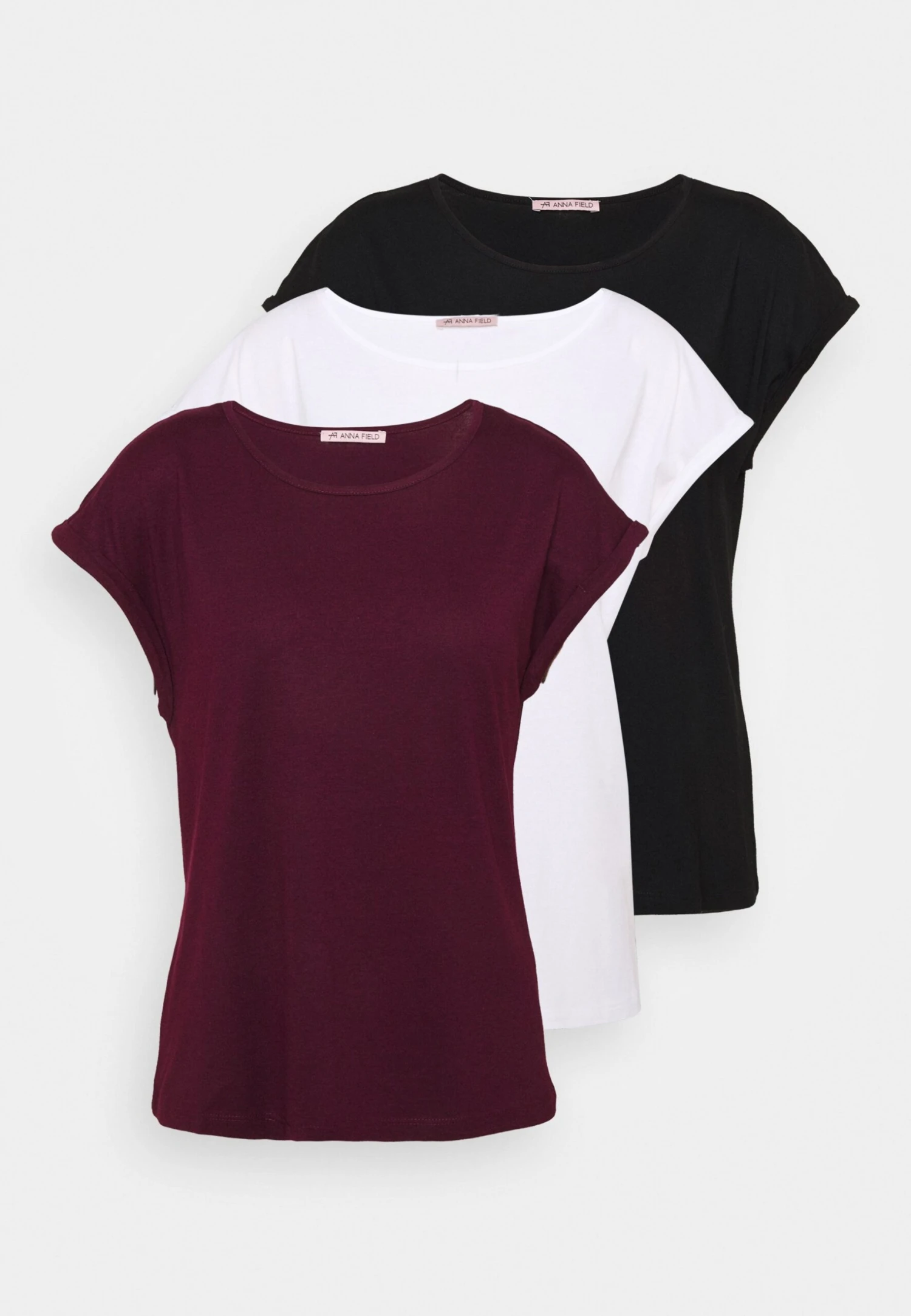 Anna Field 3 PackT-Shirt BasicBlack/White/Dark Red Donna T-shirt E Top AN621D0XJ-Q12 8 Anna Field 3 PackT-Shirt BasicBlack/White/Dark Red Donna T-shirt E Top AN621D0XJ-Q12 - immagine 6