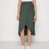 Anna Field Basic Wrap Over Midi Skirt Gonna A CampanaLight Green Donna Gonne AN621B0B1-M11